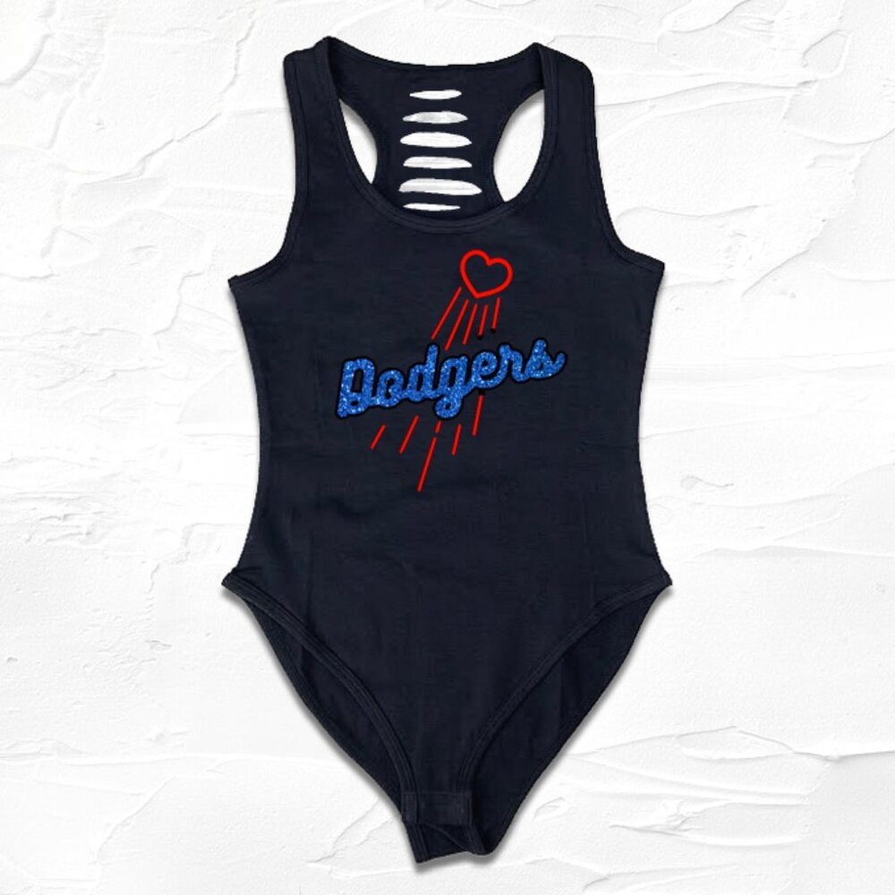 Los Angeles Dodgers Glitter Bodysuit, Cute Dodgers bodysuit, Dodgers Gift for GF